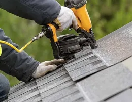 Roof repair work in progress